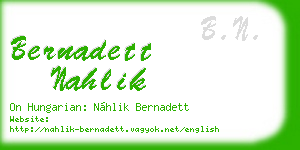 bernadett nahlik business card
