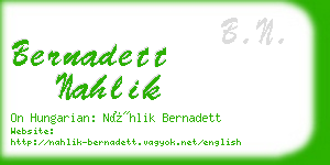 bernadett nahlik business card